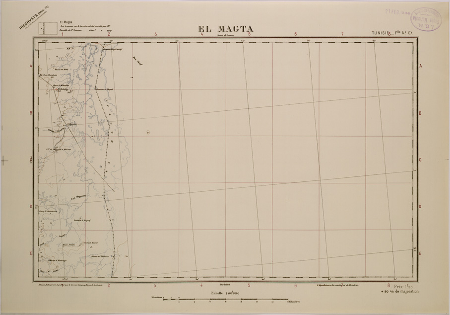 (N:28992) EL MAGTA - FOGLIO CX. (SE002802) Carte e stampe antiche: riproduzione a colori su carta (formato A2)
