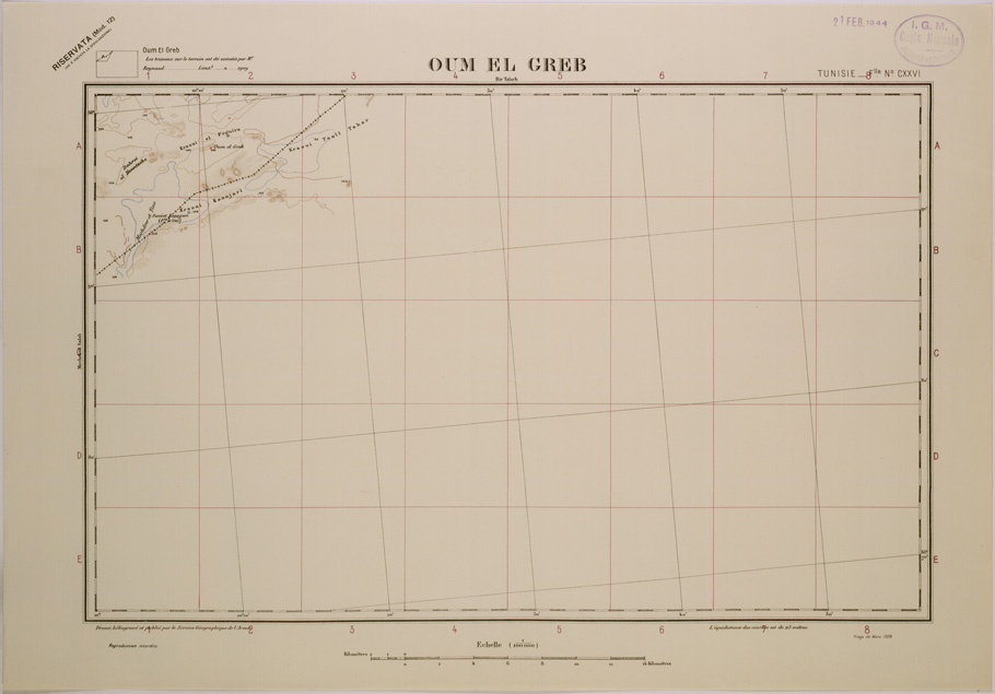 (N:29004) OUM EL GREB - FOGLIO CXXVI. (SE002810) Carte e stampe antiche: riproduzione a colori su carta (formato A2)