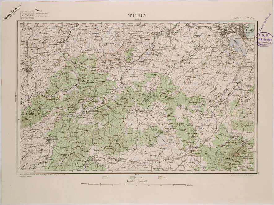 (N:29072) TUNIS - FOGLIO V. (SE002859) Carte e stampe antiche: riproduzione a colori su carta (formato A2)
