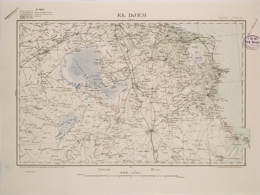 (N:29079) EL DJEM - FOGLIO XII. (SE002866) Carte e stampe antiche: riproduzione a colori su carta (formato A2)