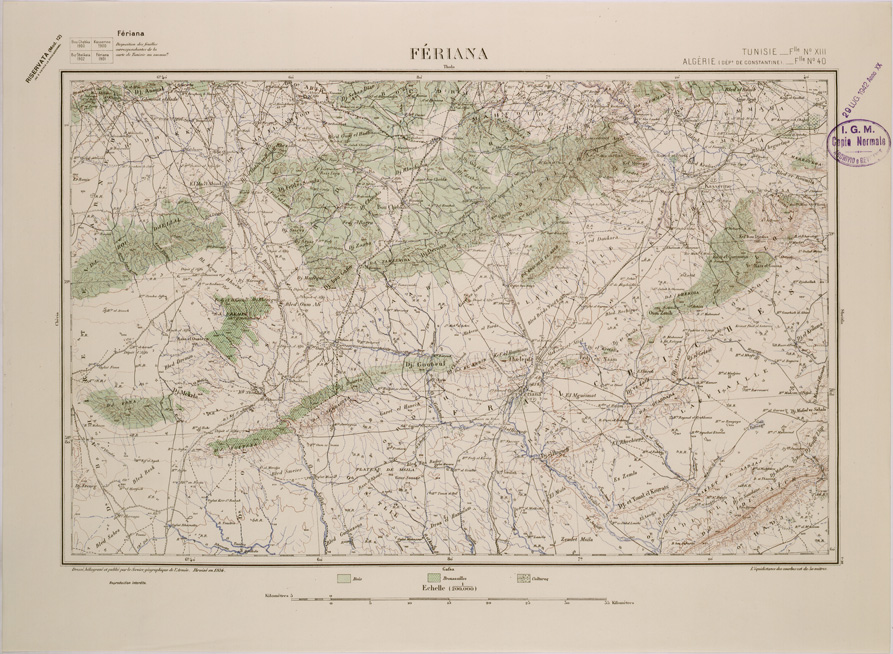 (N:29080) FERIANA - FOGLIO XIII. (SE002867) Carte e stampe antiche: riproduzione a colori su carta (formato A2)