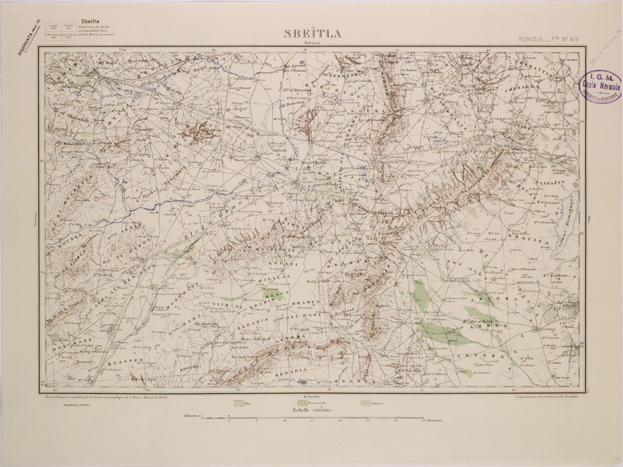 (N:29081) SBEITLA - FOGLIO XIV. (SE002868) Carte e stampe antiche: riproduzione a colori su carta (formato A2)