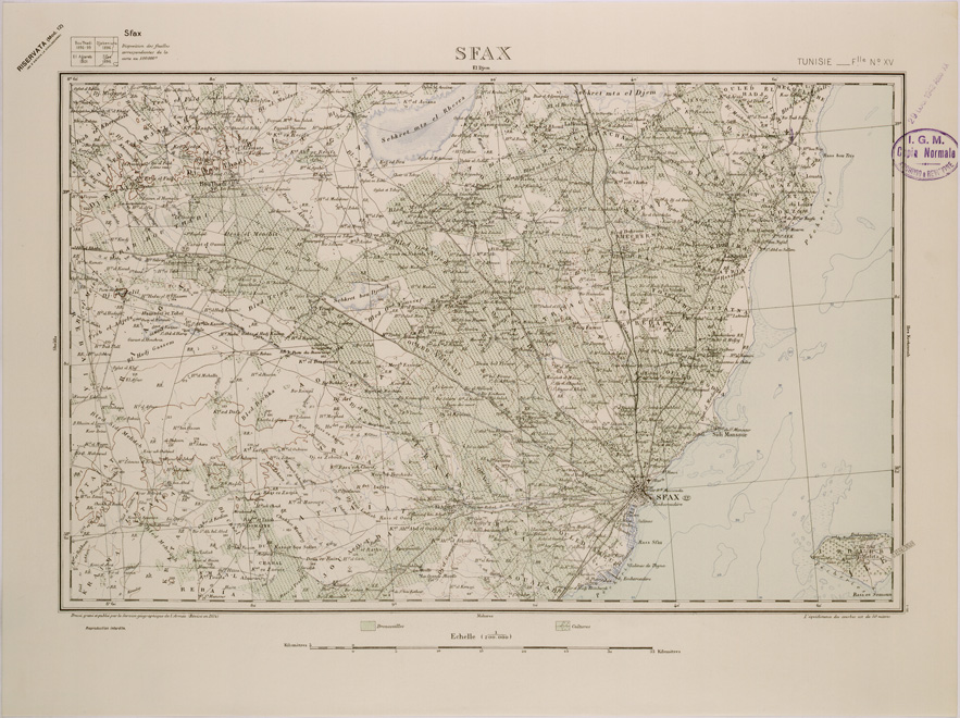 (N:29082) SFAX - FOGLIO XV. (SE002869) Carte e stampe antiche: riproduzione a colori su carta (formato A2)