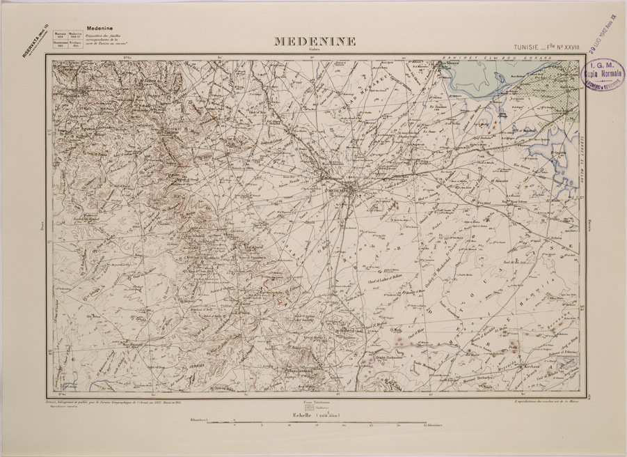 (N:29098) MEDENINE - FOGLIO XXVIII. (SE002880) Carte e stampe antiche: riproduzione a colori su carta (formato A2)