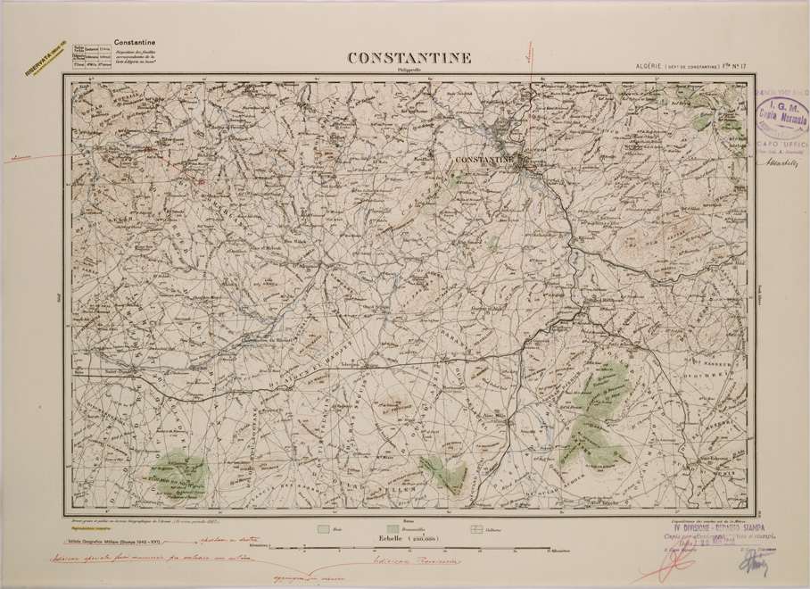 (N:29131) ALGERIA CONSTANTINE FOGLIO 17 (SE002902) Carte e stampe antiche: riproduzione a colori su carta (formato A2)
