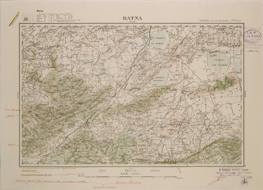 (N:29133) ALGERIA BATNA FOGLIO 27 (SE002904) Carte e stampe antiche: riproduzione a colori su carta (formato A2)
