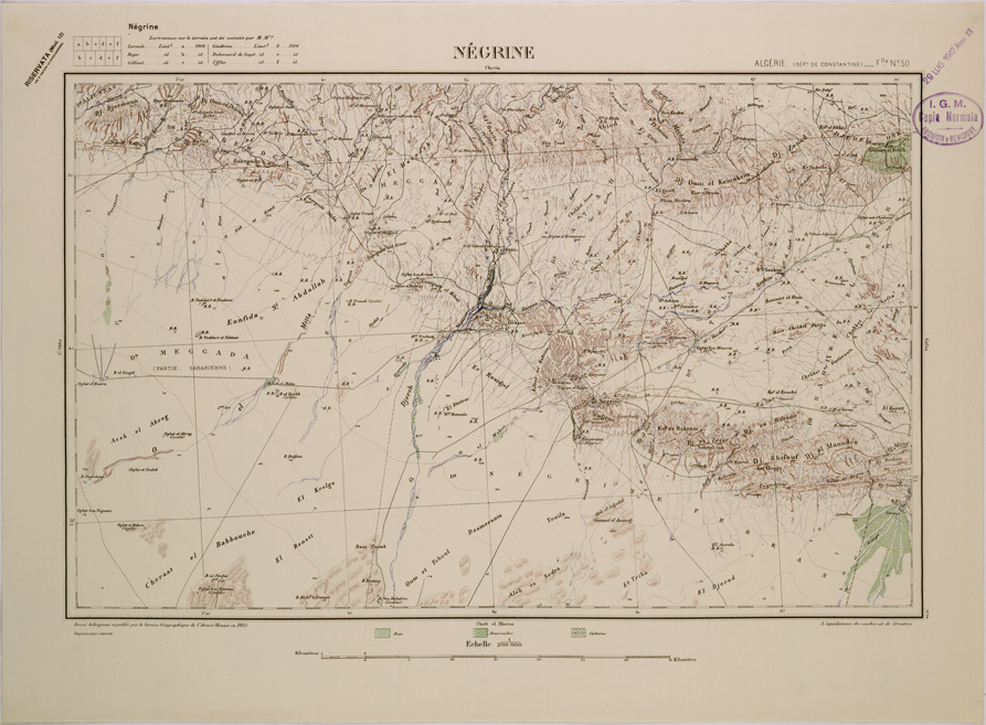 (N:29138) ALGERIA NEGRINE FOGLIO 50 (SE002909) Carte e stampe antiche: riproduzione a colori su carta (formato A2)