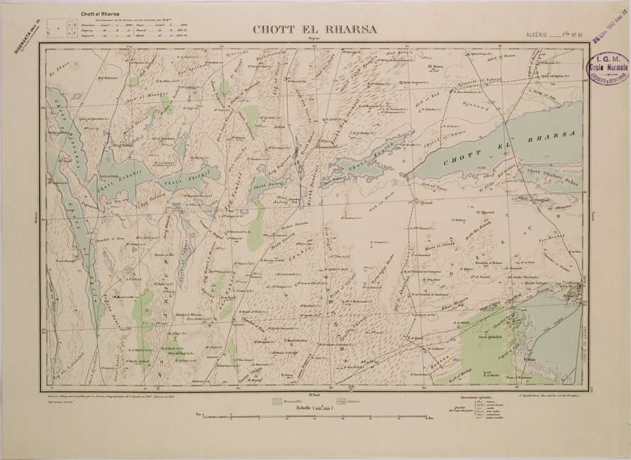 (N:29140) ALGERIA CHOTT EL RHARSA FOGLIO 61 (SE002911) Carte e stampe antiche: riproduzione a colori su carta (formato A2)