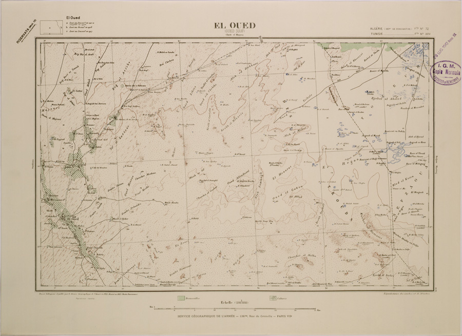 (N:29142) ALGERIA EL OUED FOGLIO 72 (SE002913) Carte e stampe antiche: riproduzione a colori su carta (formato A2)