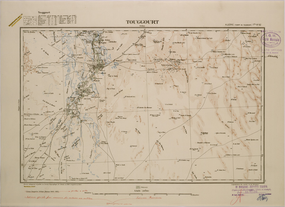 (N:29143) ALGERIA TOUGGOURT FOGLIO 82 (SE002914) Carte e stampe antiche: riproduzione a colori su carta (formato A2)