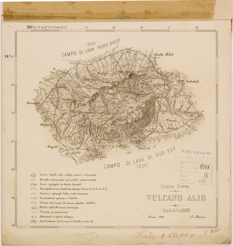 (N:29832) COLONIA ERITREA - VULCANO ALID (SE003693) Carte e stampe antiche: riproduzione a colori su carta (formato A2)