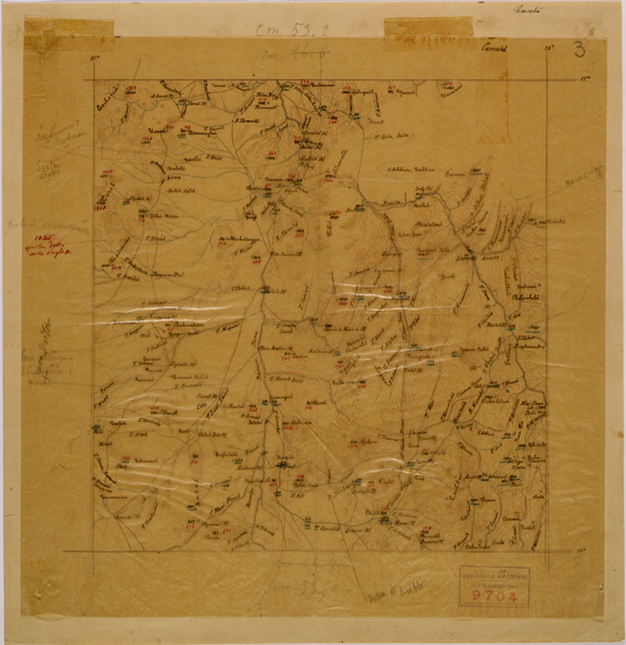 (N:29912) REGIONE DEL BASSO BARCA - FOGLIO 3 (SE003777) Carte e stampe antiche: riproduzione a colori su carta (formato A2)