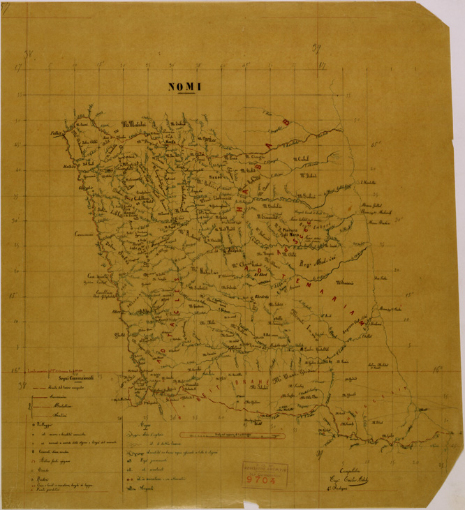 (N:29917) REGIONE TRA IL TORRENTE ANSEBA E IL MAR ROSSO (SE003782) Carte e stampe antiche: riproduzione a colori su carta (formato A2)