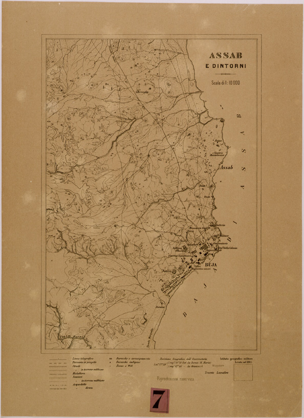 (N:29987) ASSAB E DINTORNI (SE003857) Carte e stampe antiche: riproduzione a colori su carta (formato A2)