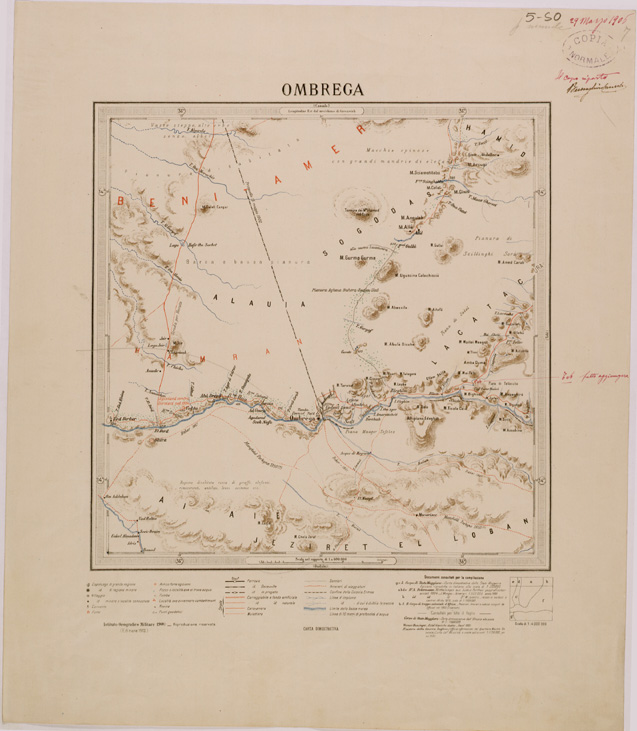 (N:30061) ERITREA - FOGLIO 5 SO - OMBREGA (SE003933) Carte e stampe antiche: riproduzione a colori su carta (formato A2)