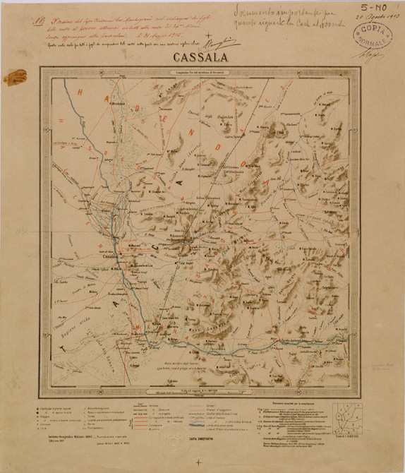 (N:30062) ERITREA - FOGLIO 5 NO - CASSALA (SE003934) Carte e stampe antiche: riproduzione a colori su carta (formato A2)