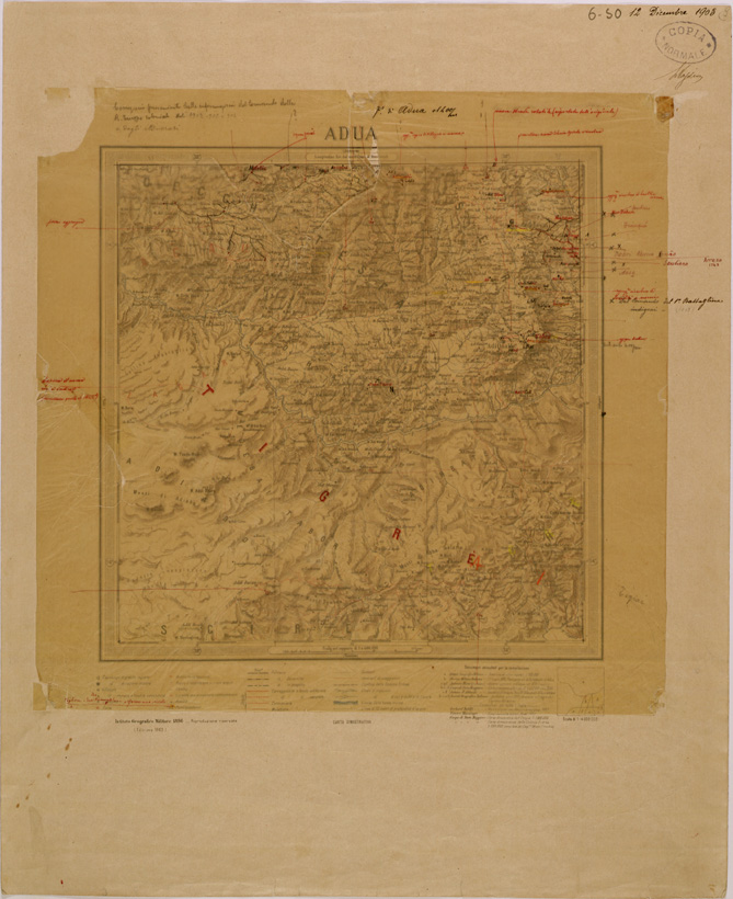 (N:30065) ERITREA - FOGLIO 6 SO - ADUA (SE003937) Carte e stampe antiche: riproduzione a colori su carta (formato A2)