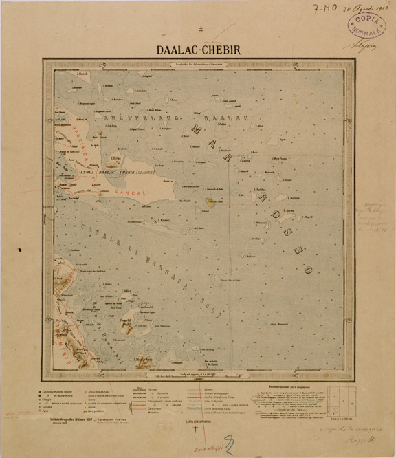 (N:30070) ERITREA - FOGLIO 7 NO - DAALAC CHEBIR (SE003942) Carte e stampe antiche: riproduzione a colori su carta (formato A2)