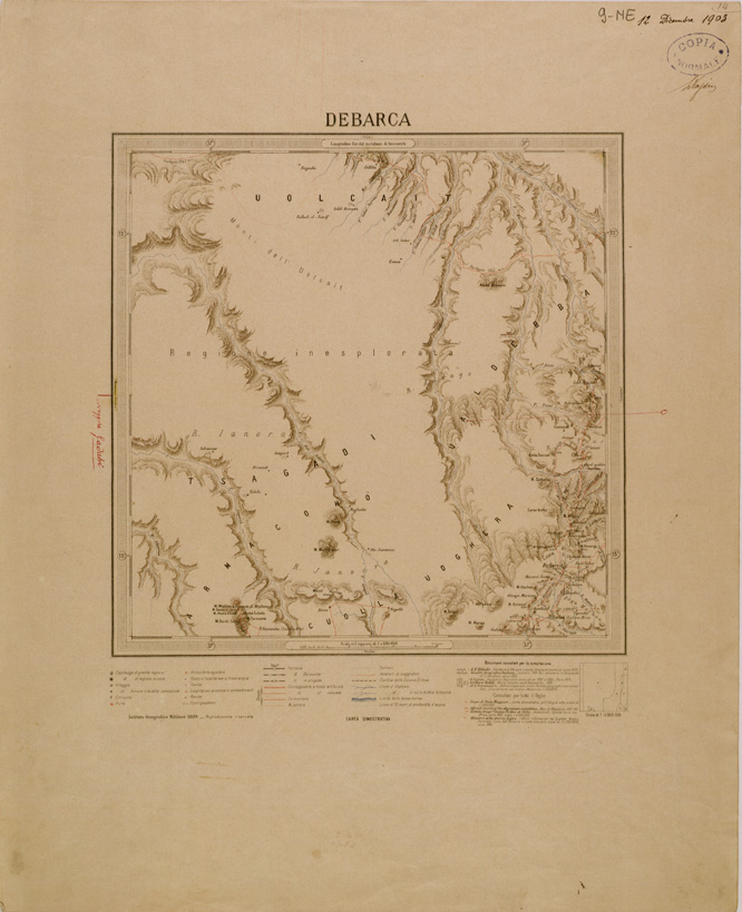 (N:30074) ERITREA - FOGLIO 9 NE - DEBARCA (SE003946) Carte e stampe antiche: riproduzione a colori su carta (formato A2)
