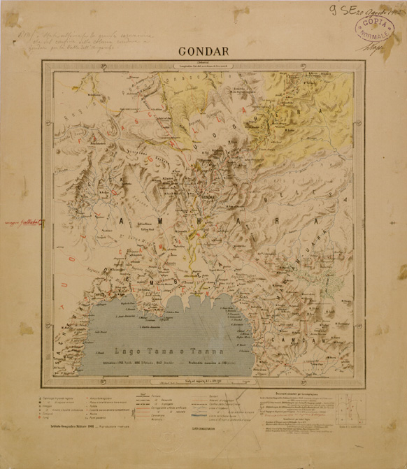 (N:30075) ERITREA - FOGLIO 9 SE - GONDAR (SE003947) Carte e stampe antiche: riproduzione a colori su carta (formato A2)