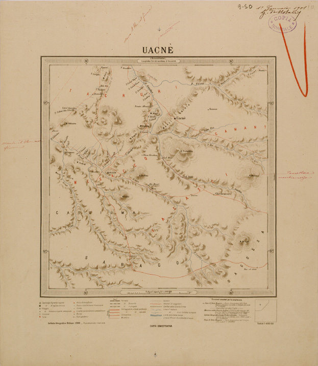 (N:30076) ERITREA - FOGLIO 9 SO - UACNE (SE003948) Carte e stampe antiche: riproduzione a colori su carta (formato A2)