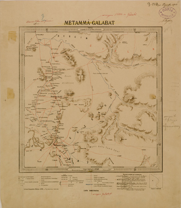 (N:30077) ERITREA - FOGLIO 9 NO - METAMMA GALABAT (SE003949) Carte e stampe antiche: riproduzione a colori su carta (formato A2)
