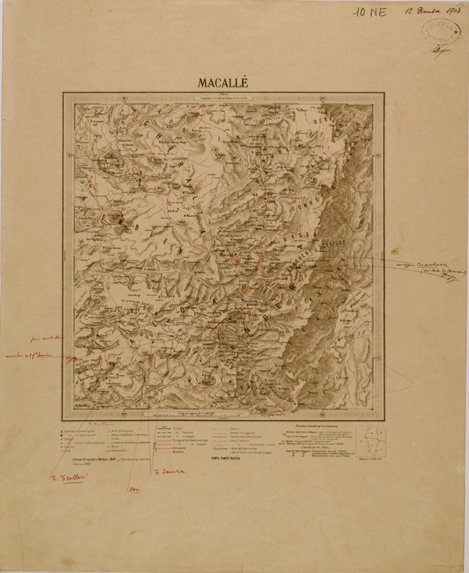 (N:30078) ERITREA - FOGLIO 10 NE - MACALLE (SE003950) Carte e stampe antiche: riproduzione a colori su carta (formato A2)