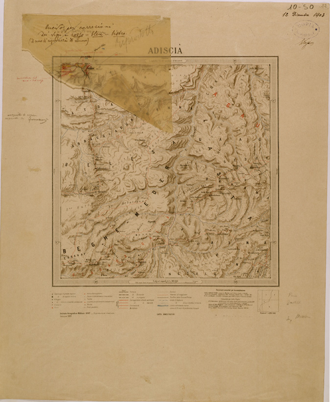 (N:30080) ERITREA - FOGLIO 10 SO - ADISCIA (SE003952) Carte e stampe antiche: riproduzione a colori su carta (formato A2)