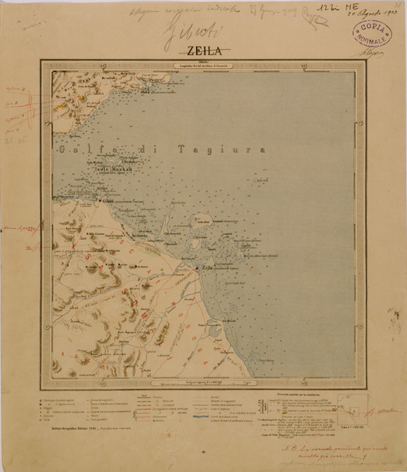 (N:30090) ERITREA - FOGLIO 12 BIS NE - ZEILA (SE003962) Carte e stampe antiche: riproduzione a colori su carta (formato A2)