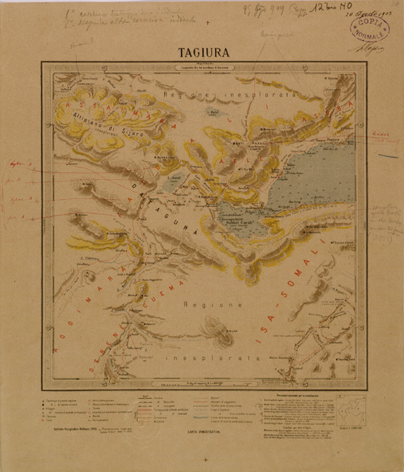 (N:30091) ERITREA - FOGLIO 12 BIS NO - TAGIURA (SE003963) Carte e stampe antiche: riproduzione a colori su carta (formato A2)