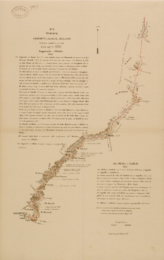 (N:30154) ITINERARIO 9 SAGANEITI ILLALIA SCILLICHI (SE003995) Carte e stampe antiche: riproduzione a colori su carta (formato A2)