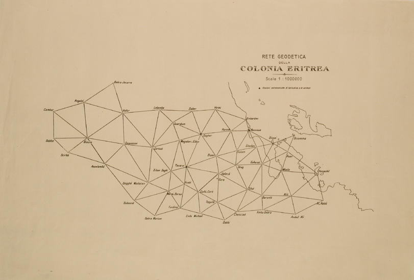 (N:30111) RETE GEODETICA DELLA COLONIA ERITREA (SE004054) Carte e stampe antiche: riproduzione a colori su carta (formato A2)