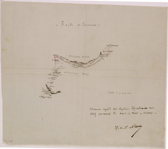 (N:30135) ITINERARIO ASSAB - FIUME DOBI - FOGLIO 1 (SE004068) Carte e stampe antiche: riproduzione a colori su carta (formato A2)