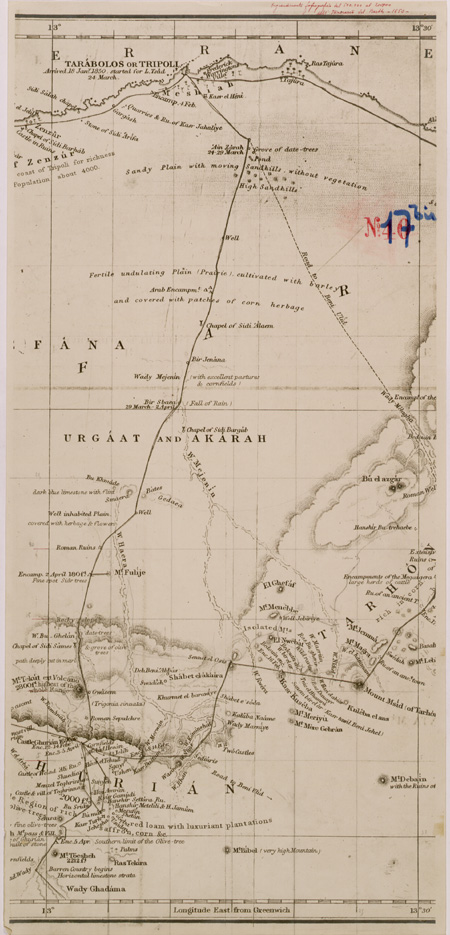 (N:30300) MAP OF THE ROUTE THROUGH THE YEFREN. GURIAN. TARHO'NA E MESELLATA M.TS. - FOGLIO 2. (SE004314) Carte e stampe antiche: riproduzione a colori su carta (formato A2)