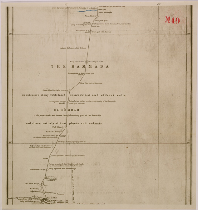 (N:30327) MAP OF THE ROUTE FROM MURZUK TO WADY FALE' - FOGLIO 1. (SE004357) Carte e stampe antiche: riproduzione a colori su carta (formato A2)