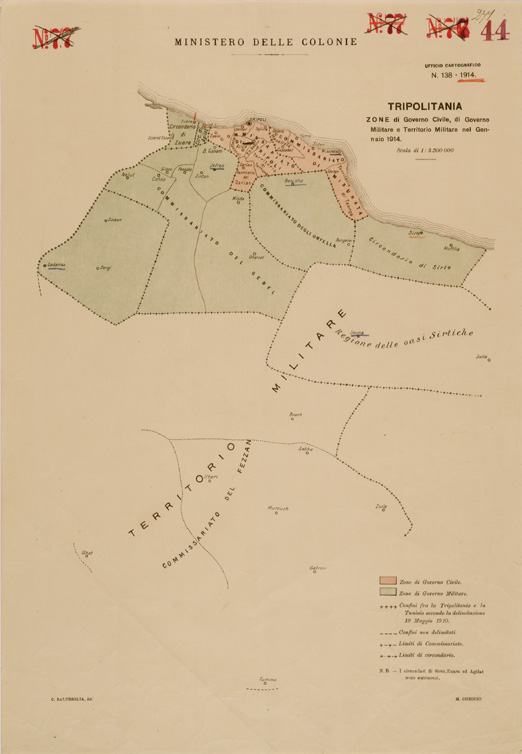 (N:30343) MINISTERO DELLE COLONIE. (SE004373) Carte e stampe antiche: riproduzione a colori su carta (formato A2)