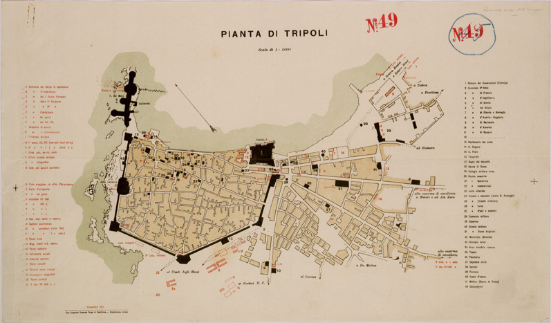 (N:30348) PIANTA DI TRIPOLI. (SE004379) Carte e stampe antiche: riproduzione a colori su carta (formato A2)