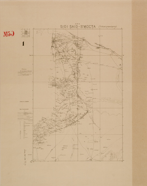 (N:30350) TRIPOLITANIA - SIDI SAID S.CA MOCTA - FOGLIO 1. (SE004380) Carte e stampe antiche: riproduzione a colori su carta (formato A2)