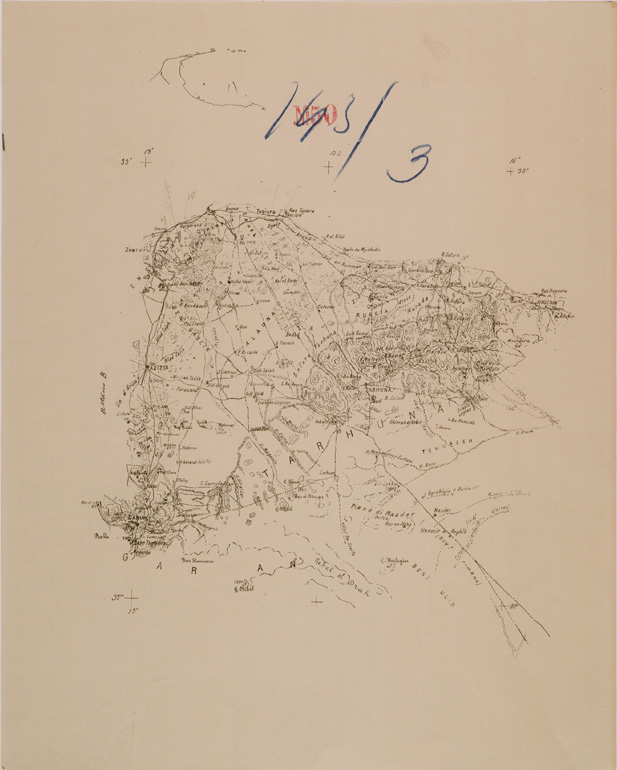(N:30352) TRIPOLITANIA - FOGLIO 3. (SE004382) Carte e stampe antiche: riproduzione a colori su carta (formato A2)