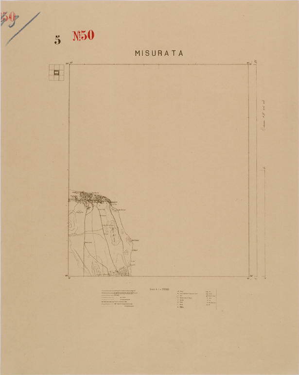 (N:30354) TRIPOLITANIA - FOGLIO 5 MISURATA. (SE004384) Carte e stampe antiche: riproduzione a colori su carta (formato A2)