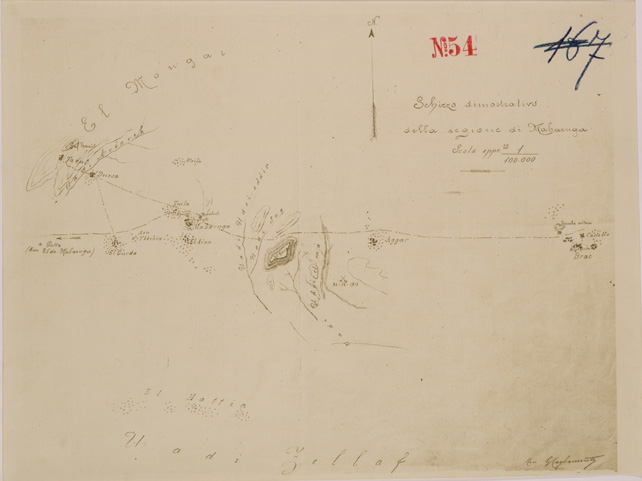 (N:30372) SCHIZZO DIMOSTRATIVO DELLE REGIONE DI MAHARUGA. (SE004402) Carte e stampe antiche: riproduzione a colori su carta (formato A2)