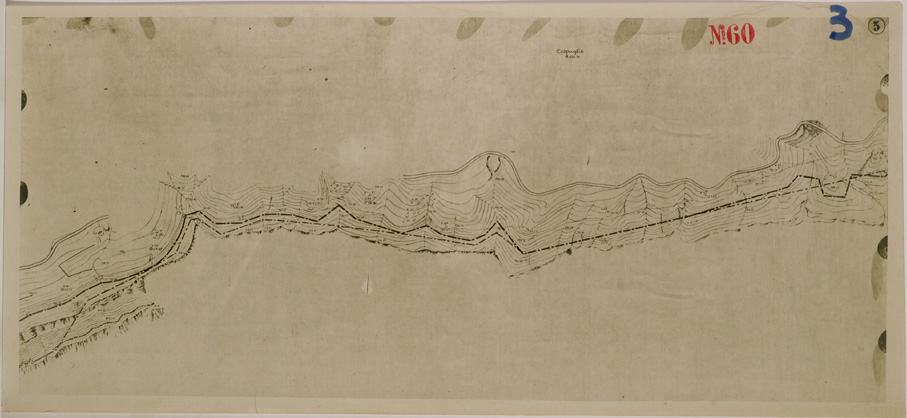 (N:30381) RILIEVO DELLA ZONA INTERESSANTE LA CONDUTTURA D'ACQUA RUMIA-JEFREN - FOGLIO 3. (SE004416) Carte e stampe antiche: riproduzione a colori su carta (formato A2)