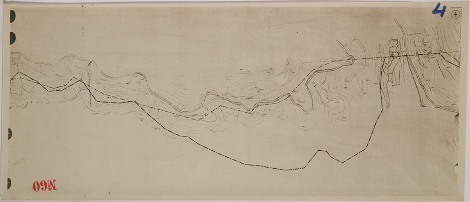 (N:30382) RILIEVO DELLA ZONA INTERESSANTE LA CONDUTTURA D'ACQUA RUMIA-JEFREN - FOGLIO 4. (SE004417) Carte e stampe antiche: riproduzione a colori su carta (formato A2)
