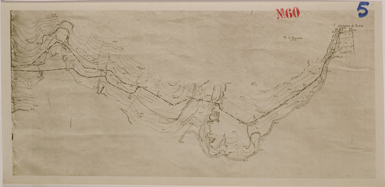 (N:30383) RILIEVO CONDUTTURA DELLA ZONA INTERESSANTE LA CONDUTTURA D'ACQUA RUMIA-JEFREN - FOGLIO 5. (SE004418) Carte e stampe antiche: riproduzione a colori su carta (formato A2)