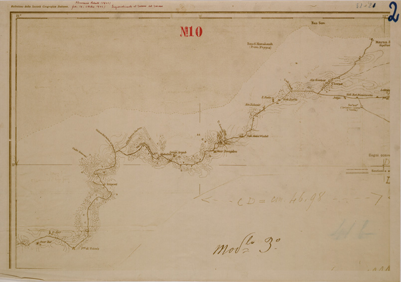 (N:30425) BENGASI - DERNA - FOGLIO 2. (SE004462) Carte e stampe antiche: riproduzione a colori su carta (formato A2)