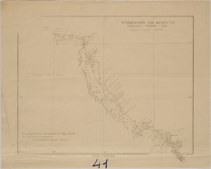 (N:30573) RICOGNIZIONE CON AUTOMEZZI MURZUCH - TEGERHI - OZU. (SE004583) Carte e stampe antiche: riproduzione a colori su carta (formato A2)
