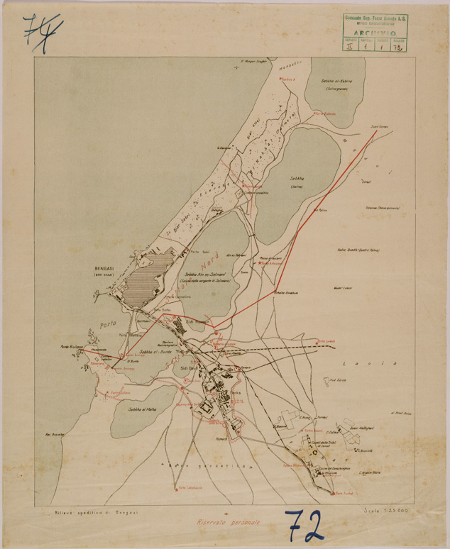 (N:30591) BENGASI. (SE004607) Carte e stampe antiche: riproduzione a colori su carta (formato A2)