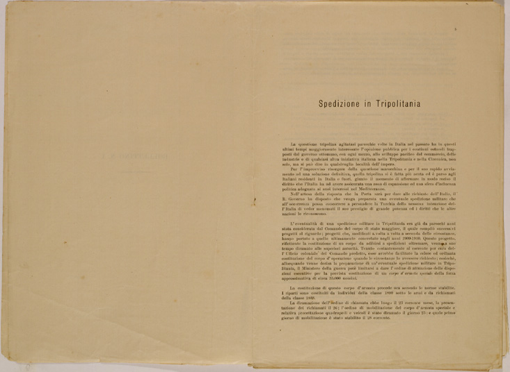 (N:30593) SPEDIZIONE IN TRIPOLITANIA ED CIRENAICA - BOLLETTINO N. 1 P. 5. (SE004609) Carte e stampe antiche: riproduzione a colori su carta (formato A2)