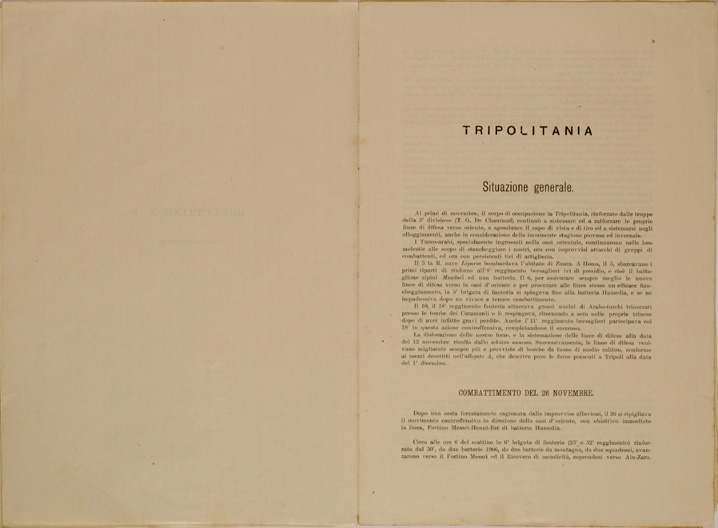 (N:30612) SPEDIZIONE IN TRIPOLITANIA ED IN CERENAICA - BOLLETTINO N. 5 P. 3. (SE004628) Carte e stampe antiche: riproduzione a colori su carta (formato A2)