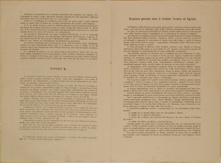(N:30614) SPEDIZIONE IN TRIPOLITANIA ED IN CIRENAICA - BOLLETTINO N. 5 P. 6-7. (SE004630) Carte e stampe antiche: riproduzione a colori su carta (formato A2)